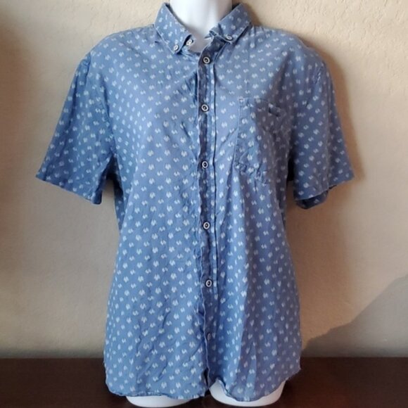 Armani Exchange A | X light blue slim fit button up top - Picture 12 of 14